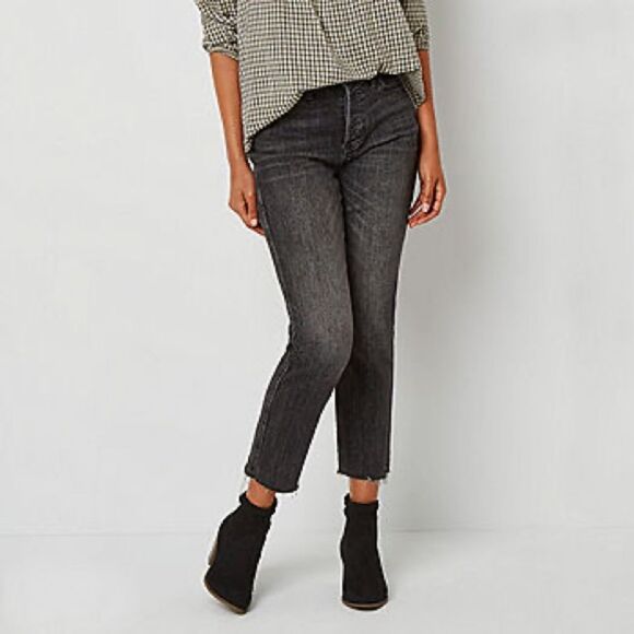 a.n.a Womens High Rise Straight Leg button fly Jeans Sz 6 EUC - Picture 1 of 14